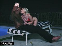 デカチン, チン, 顔射, ハードコア, 異人種間, なめる, オマンコ, 馬乗り