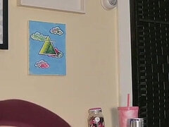 18 jaar, Vrouw, Brillen, Masturbatie, Gezichtspunt, Alleen, Tatoeage, Tiener