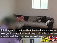 British chick in hardcore casting interview with fake agent