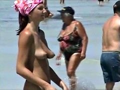 Amateur, Playa, Pezones, Tetas, Voyeur