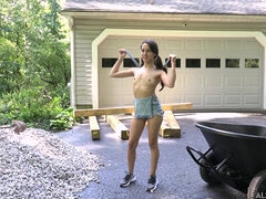 Culo, Masturbación, Coño, Solo, Adolescente, Tetas, Juguetes