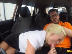 Fake Driving School (FakeHub): Horny car sex for busty blonde MILF
