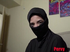Gabriela Lopez rides her big tits & ass in hijab while getting drilled by her daughter's perverted daddy