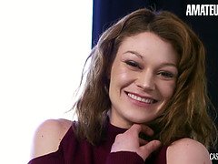 Audition francais - (alice & mam steel) magnificent canadian girl gets a enormous dong on her first audition
