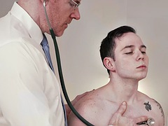 Petite medical twink bareback fucked by doctor during checkup