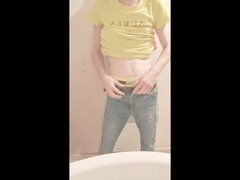 Bathroom, boy, gay cum