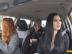 Fake Driving School (FakeHub): Sweet redhead in Hard Threesome