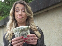 Stunning French tourist gets paid for some POV screwing