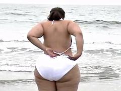 Testes gyönyörű hölgy, Strand, Fürdő ruha