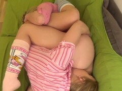 Jemma Valentine and Nikky Thorne tribbing passionately in a hot lesbian encounter!