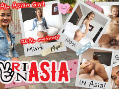 18 jaar, Aziatisch, Klein, Kut duiken, Mager, Tiener, Strak, Tieten likken