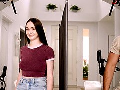 Hazel Moore gets her big tits out & rides Dante Colle's hard cock like a pro!