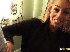 Teen whore Janice Griffith sucks cock and fucks backstage offhand porn