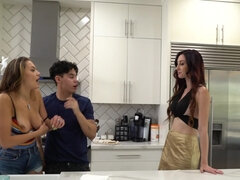 フェラチオ, ハードコア, なめる, 淫乱熟女, オマンコ, 三人