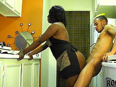 Amateur, Culo grande, Negro, Novio, Cocina