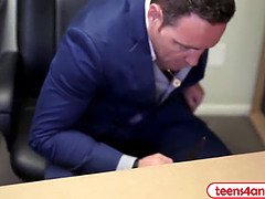 Anaal, Brijd, Bruinharig, Frans, Muurgat, Hd, Kantoor, Tiener